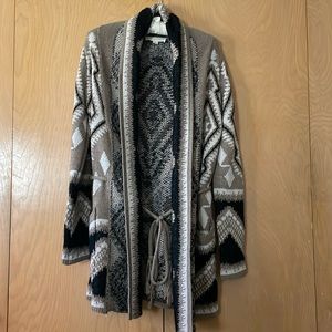 Lovestitch Geometric Patterned Sweater - Black, White, Brown